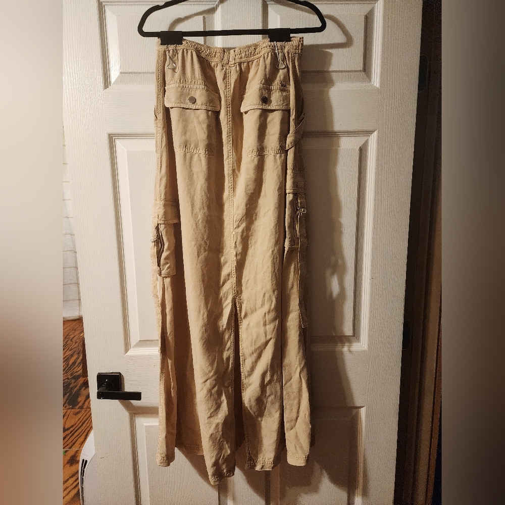 NWT Studio F Maxi Utility Cargo Tan Skirt Size 12 - Picture 8 of 14